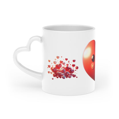 Heart-Shaped Mug, Cute Heart Handle Ceramic Coffee Cup, Duraglaze Gloss Coating Valentine's Day Gift, Love Tea Mug, Romantic Drinkware,