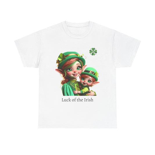 Leprechaun Mother and Baby Luck of the Irish Unisex Tee, St. Patrick's Day Shirt, Shamrock T-shirt, Green Irish Top, Luck of the Irish Tee,