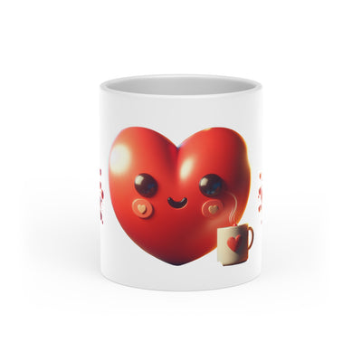 Heart-Shaped Mug, Cute Heart Handle Ceramic Coffee Cup, Duraglaze Gloss Coating Valentine's Day Gift, Love Tea Mug, Romantic Drinkware,