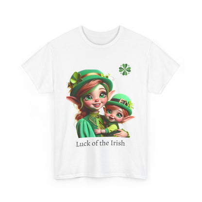 Leprechaun Mother and Baby Luck of the Irish Unisex Tee, St. Patrick's Day Shirt, Shamrock T-shirt, Green Irish Top, Luck of the Irish Tee,